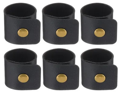Produktbild von Set mit 6 Serviettenringen aus Leder, schwarz, für die Tischdekoration