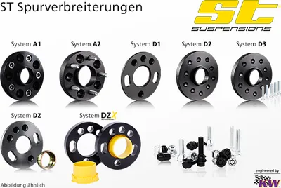Produktbild von STsuspensions Spurverbreiterung Spurplatte für AUDI A4 Avant (8K5, B8) A6 Avant (4G5, 4GD, C7) Q5 (8RB) A5 Sportback (8TA) A4 Limousine (8K2, B8)
