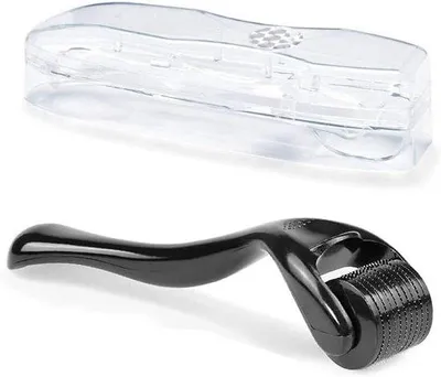 Produktbild von Microneedling-Rolle – Hautrolle, Bartrolle – Hautpflege, Haarpflege – 540 feine Nadeln – 15 mm – Schwarz