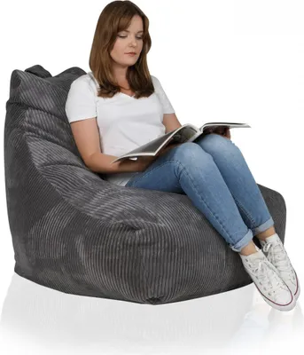 Obrázok produktu pre Keiko M Manšestrové kreslo - Mäkké a pohodlné - Moderné - Farba: SZ90 Tmavosivá