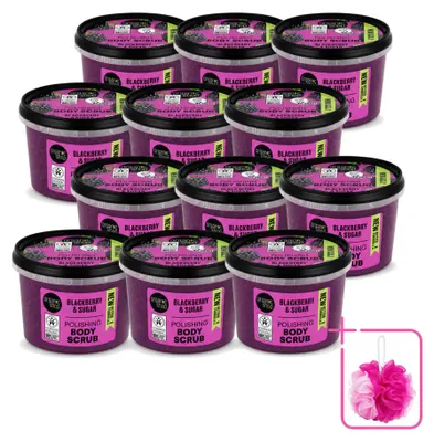 Zdjęcie produktu dla 12 sztuk organicznego peelingu do ciała o zapachu jeżyn – 250 ml – zestaw ekonomiczny