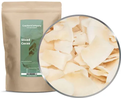 Produktbild von CrackersCompany Kokosstreifen (Sliced Cocos), ZIP-Beutel 300 g