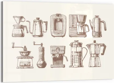 Produktbild von DEQORI Glasbild Echtglas 90x60 cm 'Kaffeekunstwerke' Wandbild Bild modern Deko