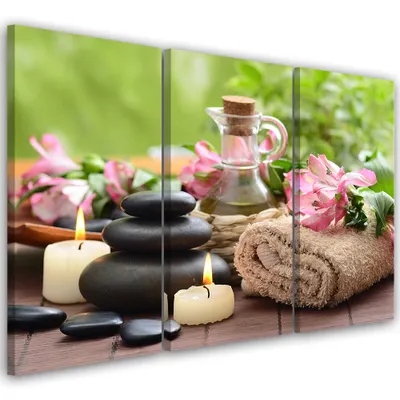 Produktbild von Triptychon auf leinwand religiös - farbig 60x40 cm Feeby farbe wandbild bereit zum aufhängen