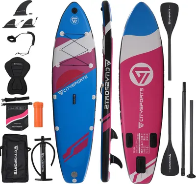 Image de Planche de surf gonflable, matériau PVC de haute qualité, rembourrage de pont antidérapant, rose