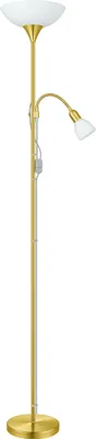 Produktbild von EGLO Stehlampe Up 2, 2 flammige Stehleuchte, Standleuchte aus Metall, Wohnzimmerlampe, Lampe mit Schalter, Deckenfluter mit Leselampe, E27 E14