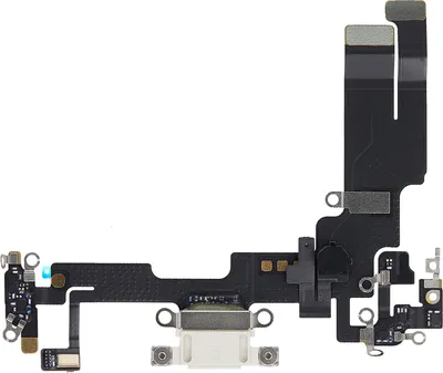 Produktbild von Clappio, Lightning-Ladeanschluss mit Mikrofon und Ladebuchse für Apple iPhone 14, Weiß
