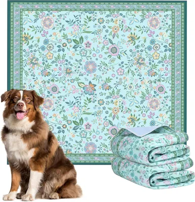 Obrázok produktu pre Podložka pre šttenatá 122 x 122 cm, 2 ks, vodeodolná, kvetinový vzor, pre výcvik