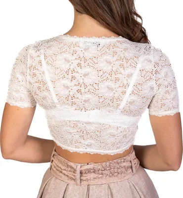 Produktbild von Trachtl DARIA Trachten Damen Dirndlbluse Spitze - Weiß/Creme 48