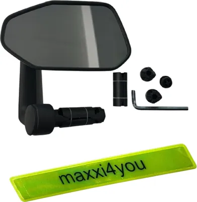 Produktbild von Ceviss Universal Fahrradspiegel RM-15E für Innenklemme 15-20mm Bike oder E-Bike inkl. maxxi4you Reflexband