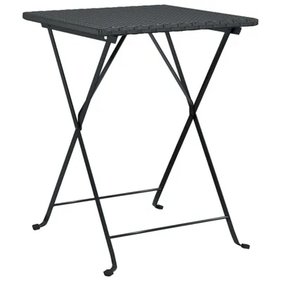 Immagine prodotto di vidaXL Tavolino da bistrot pieghevole nero 55x54x71 cm in rattan sintetico