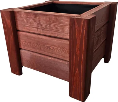 Produktbild von HolzGarden Pflanzkübel Holz Rechteckig 40x32x40 cm Imprägniert Farbe Rot Wetterfest Blumenkasten Blumentopf Balkon Garten Pflanzkasten Outdoor 23l