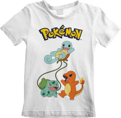 Produktbild von Pokemon T-Shirt 12-13 Jahre Weiß Kinder Uni Original Trio (Kids)