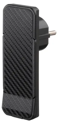 Zdjęcie produktu dla NVB 104878 Wtyczka płaska z uziemieniem 230 V, czarna, karbonowa, IP20