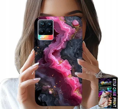 Image de Étui pour Realme 8 / 8 Pro - Motif marbré rose, designs tendance