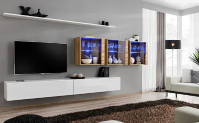Obrázok produktu pre Kompletný nábytok na stenu Nástenná jednotka Moderný nábytok do obývačky TV stojan Dizajn