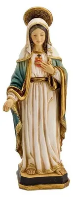 Herz Marias Figur, Harz, handbemalt, 21 cm