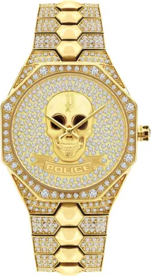 Produktbild von Police Damen Armbanduhr golden Totenkopf Montaria PL16027BSG.22M