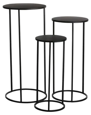 Obrázek produktu pro Sada 3 stolků Mica Decorations Quinty - V70 x Ø32 cm - kov - černá