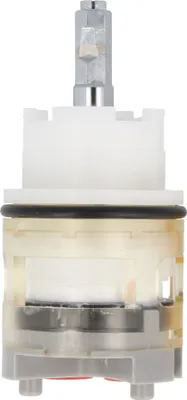 A close-up studio shot of a faucet cartridge.