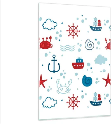 Produktbild von Bilder auf glas - Einteilig - Meer Boot Anker Schiff - 80x120cm - Glasbilder - Wandbilder - Bilder - zum Aufhängen bereit - Wanddekoration aus Glas - Glas Bilder - Wandbild auf Glas - GPA80x120-2889