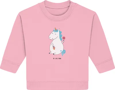 Produktbild von Mr. & Mrs. Panda Organic Baby Pullover Einhorn Baby 24. - 36. Monat - Baumwolle Pink - Geschenk, Unicorn, Geburt, Party, Bullover, Mutter, Geburtstag