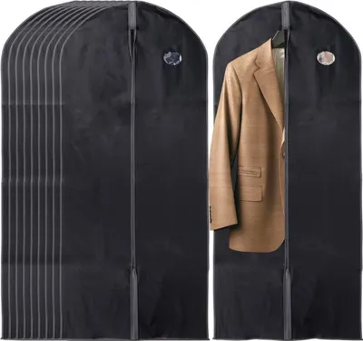 Image de Vilde | Sac à vêtements - Noir - 60x135 cm - 10 pièces - Protection pour vêtements - Sac pour costume