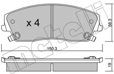 Produktbild von METELLI Bremsbeläge Satz Vorne Bremsklötze für CHRYSLER 300 C Touring (LX, LE) 22-0716-0