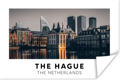 Produktbild von MuchoWow® Poster Niederlande - Abend - Den Haag 180x120 cm - Fotoplakat