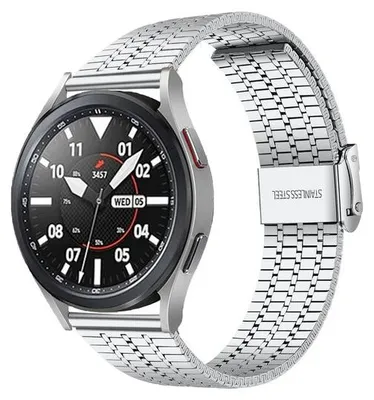 Produktbild von By Qubix Edelstahlarmband - Silber - passend für Samsung Galaxy Watch Active 2