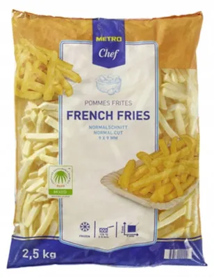 Produktbild von Gerade Pommes frites 9x9mm 2.5kg - Metro Chef
