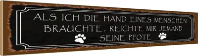 Produktbild von vianmo Holzschild 10x46 cm als ich Hand eines Menschen brauchte