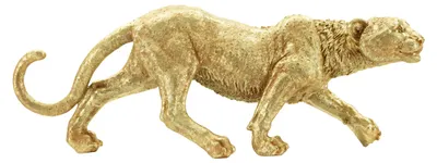Immagine prodotto di Statua Leopardo Shant in Movimento Oro - Design Glam in Polyresin - Cm 89x21x33 - Scultura Decorativa Moderna