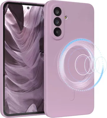 Produktbild von EAZY CASE - Silikonhülle magnetisch für Samsung Galaxy A56, Hülle Silikon, weich stoßfeste Magnet Handyhülle, Schutzhülle mit Kameraschutz, TPU Bumper in Lila
