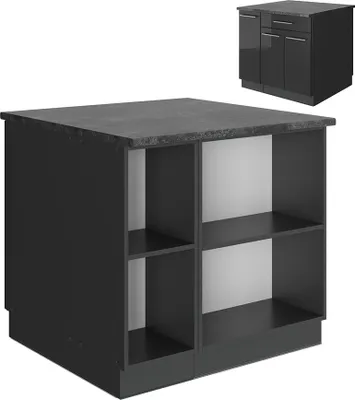 Produktbild von Kücheninsel Vicco Fame-Line Anthrazit Hochglanz 90 cm ohne Arbeitsplatte, Model 57411