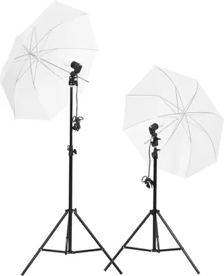 Immagine prodotto di vidaXL Set per studio fotografico con illuminazione e sfondo