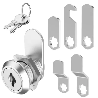 Productafbeelding van Brievenbusslot nokslot lade - 16 mm - Zinklegering - Met 2 sleutels en 5 slotplaten