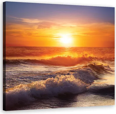 Produktbild von Leinwandbild Meereswelle Natur 30x30 Feeby Orange bild für die wand bereit zum aufhängen