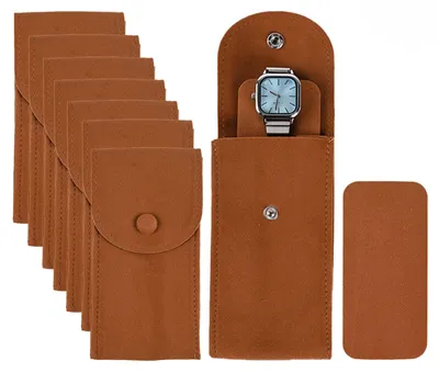 Zdjęcie produktu dla Etui na zegarek - Aksamitne etui na zegarek - Pudełko na biżuterię i zegarki - 8 sztuk - Sjenna