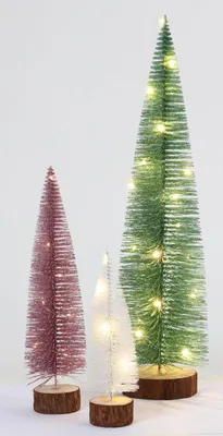 Produktbild von Deko-Tannenbaum mit Glitzer und 5 LEDs 20cm Warmweiß