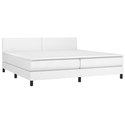 Obrázok produktu pre vidaXL Boxspring posteľ s matracom biela 200x200 cm Imitácia kože