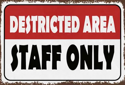 Produktbild von vianmo Holzschild 20x30 cm destricted area staff only