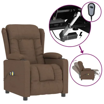 Image de Fauteuil de massage électrique Marron Tissu