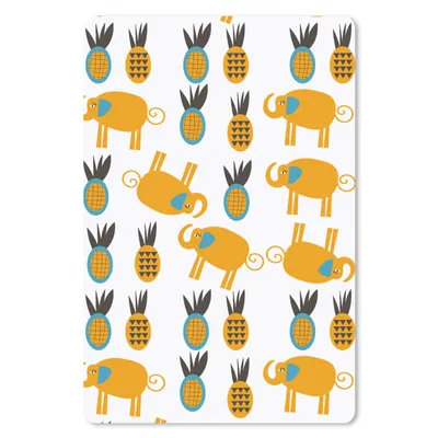 Produktbild von MuchoWow® Mauspad Mousepad Elefant - Ananas - Gelb - Muster 40x60 cm - Mousepads - Maus Mat - Pad - Mausunterlage - Schreibtisch Accesoire