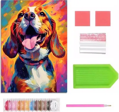 Immagine prodotto di Kit completo per pittura con diamanti 5D - Cane - Fai da te - 30 x 40 cm - Gem Art - Decorazione da parete