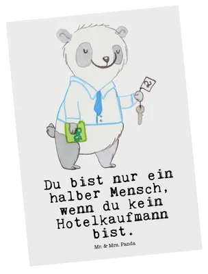 Produktbild von Mr. & Mrs. Panda Postkarte Hotelkaufmann Herz - Weiß - Geschenk, Fotokarte, Spruch, Ansichtskarten, Ansichtskarte, Lustig, Witzig, Ausbildung, Hotelfachmann, Postkarten