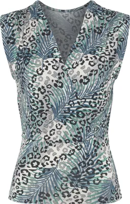 Produktbild von LASCANA Shirttop grau-petrol bedruckt Größe 32/34