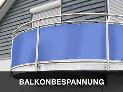 Productafbeelding van Balkon Ondoorzichtig PVC Balkonomranding 90 x 420 cm Blauw
