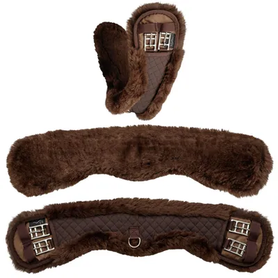 Obrázok produktu pre Anatomický mesačný opasok Equinate z jahňacej kože 60 cm hnedý