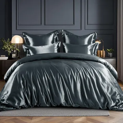 Produktbild von Satin Bettwäsche Set 200 x 200 cm mit 2 Kissenbezügen